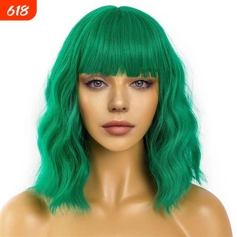 Amazon's Best-Selling Cross-Border Wigs, European and American Festival Cosplay Wigs, Water Wave Short Curly Wigs, Full Head Wigs