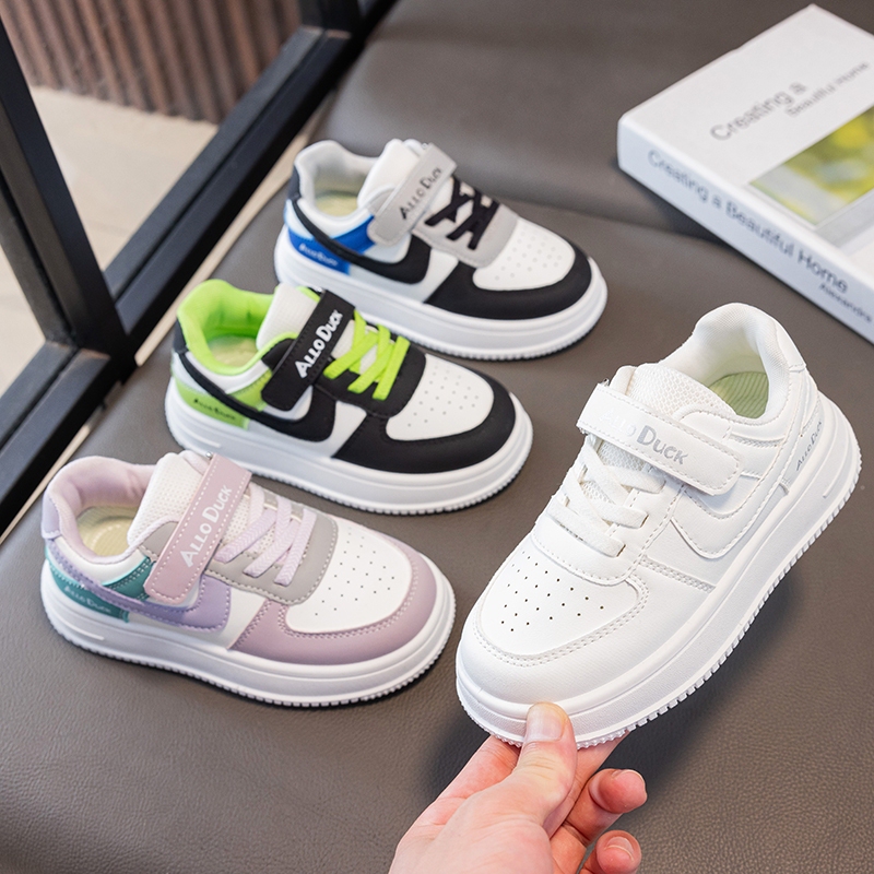 Boys' Sports Shoes, Soft-Soled Lightweight Children's Shoes, Girls' White Shoes, Breathable Mesh, Versatile for Elementary School Students