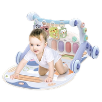 (Extra large size remote control charging) Newborn baby toy sound and light remote control pedal piano fitness stand for 0-1 year old baby