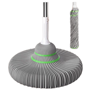 加厚套筒拖把一秒脱水竹纤维超大拖把头一推即拖把吸水大面积挤水