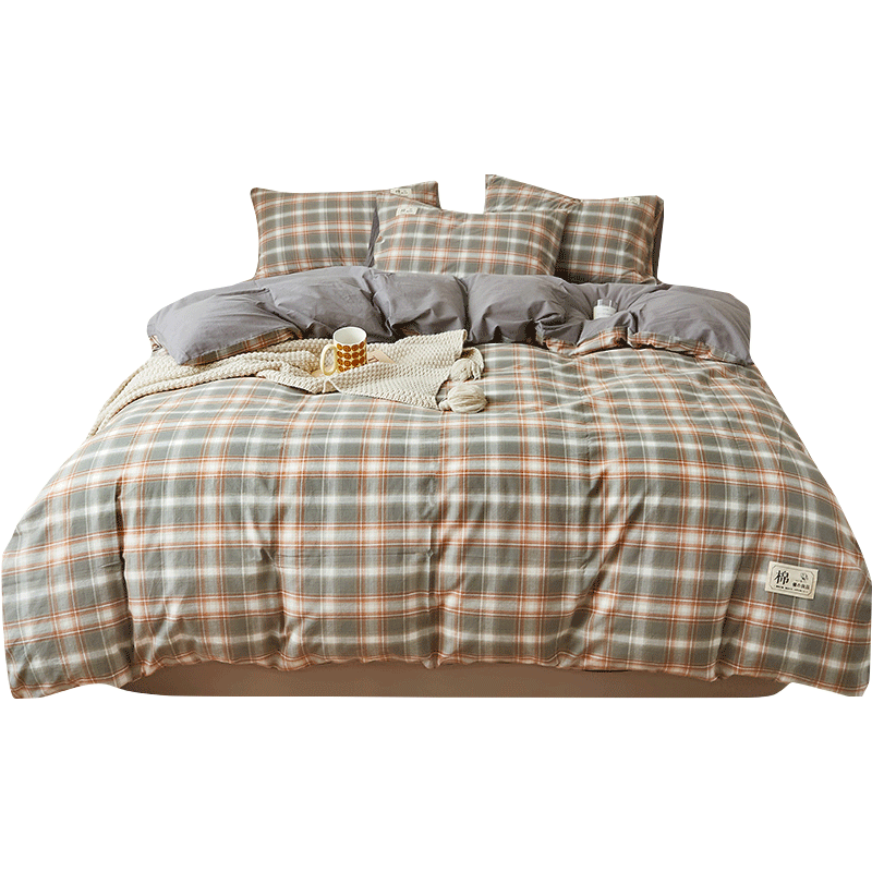 良品纯棉水洗棉被套被罩单件200x230双人全棉150x200单人床单被单