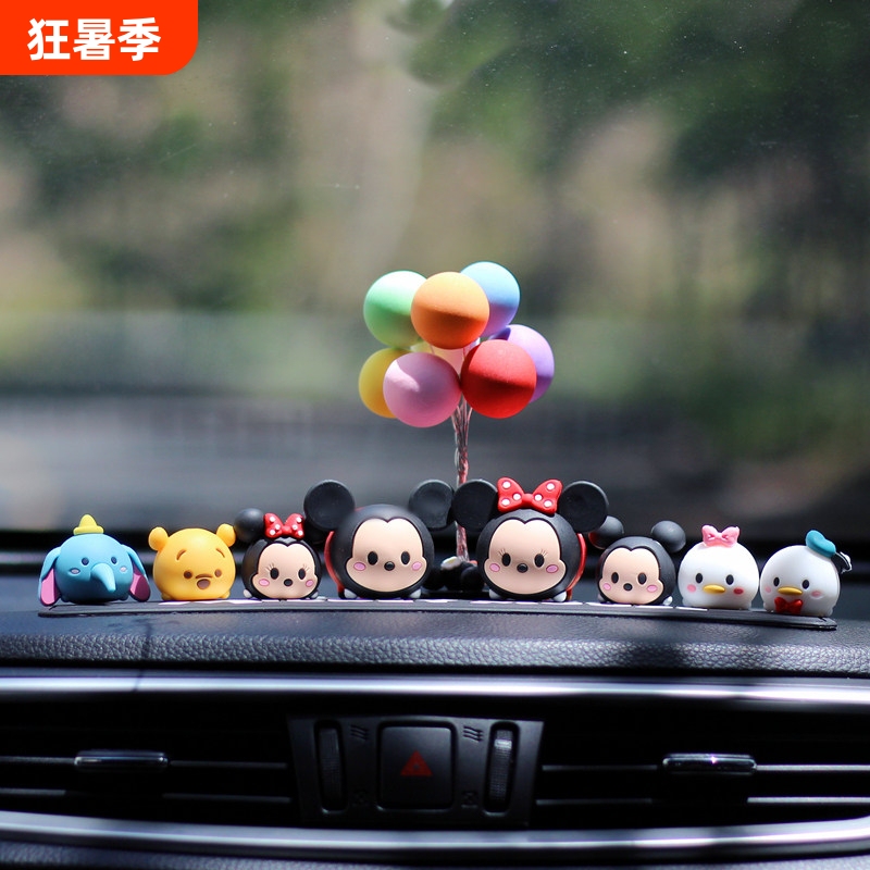 Disney Car Mickey and Minnie Ornaments, Car Interior Decoration, Internet Celebrity Cute Car Dashboard Figurines, Goddess Style
