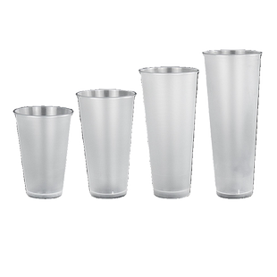 奶茶杯子一次性90口径400/500/600/700ml磨砂高脚注塑杯商用热饮