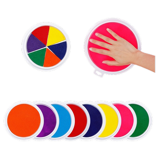 儿童手指画印泥印台幼儿园绘画涂鸦手掌画彩色颜料安全无毒可水洗手印泥指纹盘手掌画颜料24色12色创意
