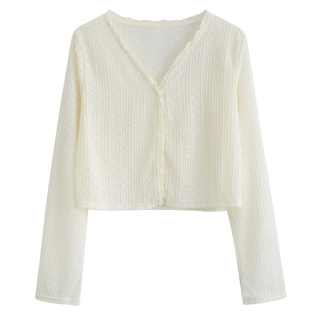 ເຄື່ອງນຸ່ງປ້ອງກັນແສງແດດທີ່ມີກະໂປງ suspender, blouse shawl ສໍາລັບແມ່ຍິງ, summer 2024 ເປືອກຫຸ້ມນອກຂະຫນາດນ້ອຍທີ່ມີ cardigan, ບາງແລະແສງສະຫວ່າງ