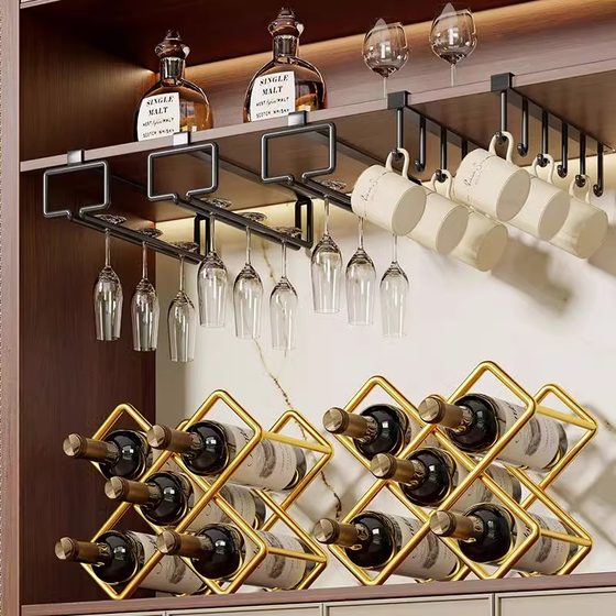 红酒架家用简易桌上葡萄酒收纳置物架餐边柜酒瓶摆件斜放展示架子