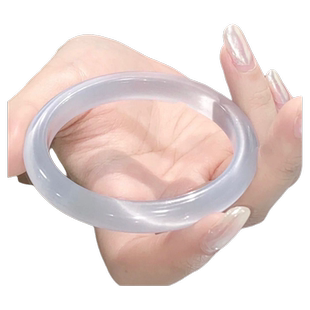 白色猫眼石猫眼新款白月光小众高级感白手镯时尚饰品效应明显爆款