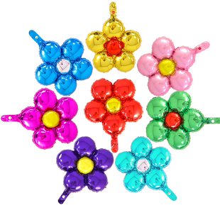 情人节跨年五瓣花朵铝膜气球结婚生日新年汽球场景装饰布置紫色