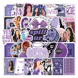 106张歌手Olivia贴纸手机壳文具手账笔记本电脑桌面滑板素材水杯diy装饰防水自粘涂鸦贴画