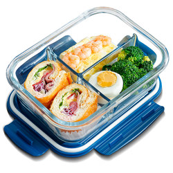 Glass lunch box can be microwaved special bowl office workers with lunch box set insulation and fresh-keeping bento box