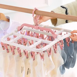 Multifunctional folding clothes rack , windproof sock clips for hanging underwear and underwear , rack ແຫ້ງເຄື່ອງນຸ່ງເດັກນ້ອຍທີ່ມີ clips ຫຼາຍສໍາລັບລະບຽງເຮືອນ