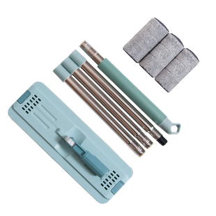 刮刮乐拖把配件平板拖把杆通用一拖净桶懒人免手洗替换布墩布板头