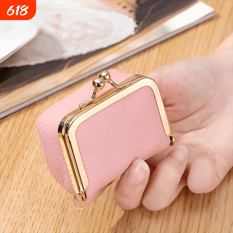 2026 Genuine Leather Compact Clasp Bag for Rings, Earrings, Jewelry, Earphones, Coins, and Mini Coin Storage