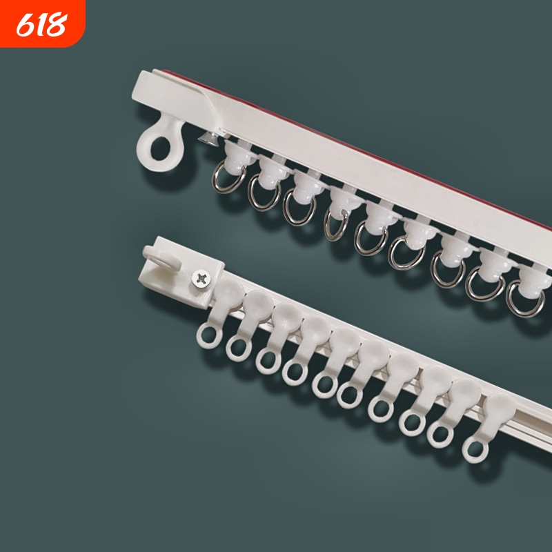 Curtain Track No-Drill Sliding Rail Side-Mounted Self-Adhesive Silent Guide Rail Accessories Rod Adhesive Rail Slide Rail Pulley for Lower Bunk Kitchen