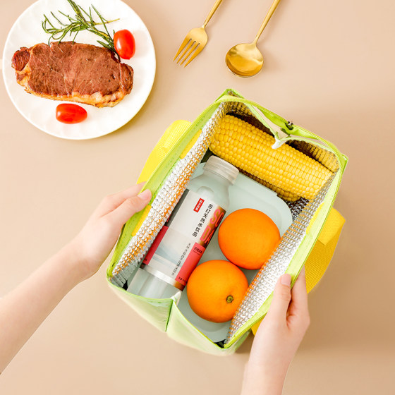 PU便当袋防水手提饭盒袋带饭保温袋防油便当包保温学生手提包收纳