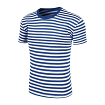 Sea Soul shirt mens summer physical training suit quick-drying breathable military fan T-shirt mens blue and white striped training short-sleeved