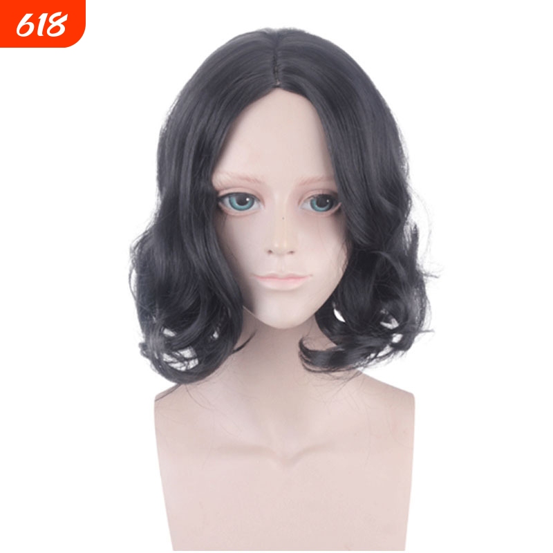Mufei Wig Harry Potter Severus Snape Black Short Curly Hair Professor Snape Anime Cosplay Wig