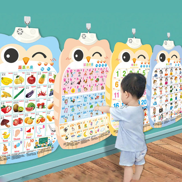 Baby audio wall chart pinyin learning alphabet wall stickers literacy Early Education ສຽງຂອງຫຼິ້ນເດັກນ້ອຍ ການສຶກສາສາມຕົວອັກສອນຄລາສສິກ