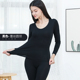 Longsa quần áo mùa thu mùa thu quần womens quần áo mens áo len Modale bông mỏng và womens vòng cổ bottomwarm chặt chẽ đồ lót mùa đông