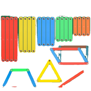 平行四边形教具活动框架拼接条三角形梯形稳定性几何图形磁性演示