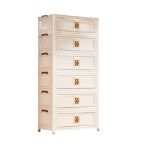 Folding multi-layer locker storage cabinet storage cabinet home living room plastic snack cabinet storage box free of installation and durable