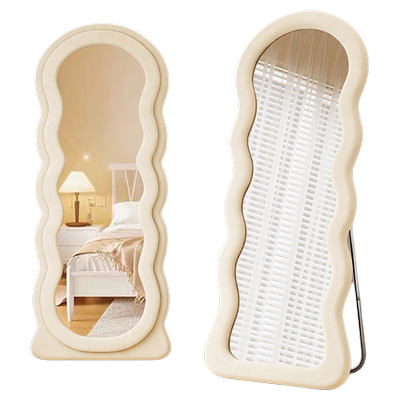 奶油风可移动穿衣镜|千人加购