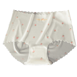 冰丝草莓无痕内裤女生纯棉抗菌裆大码冰丝面膜速干夏季薄款内裤女