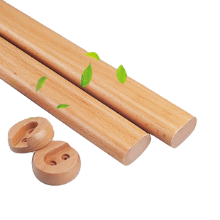 衣柜实木挂衣杆衣橱内木头衣架杆衣服挂杆子木质横杆榉木衣通杆座