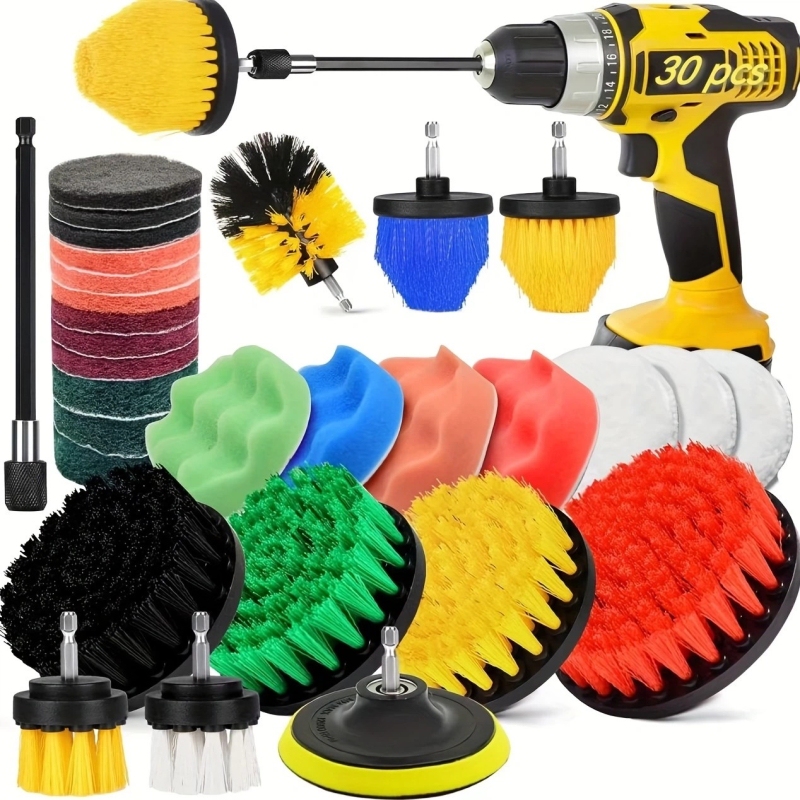 Multi-Piece Electric Drill Cleaning Brush Set, Car Wheel Washing Brush, Household Kitchen and Bathroom Tile Electric Cleaning Tool