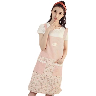 2024家用网红围裙新款纯棉女士透气防水防油洋气背带厨房薄款加长