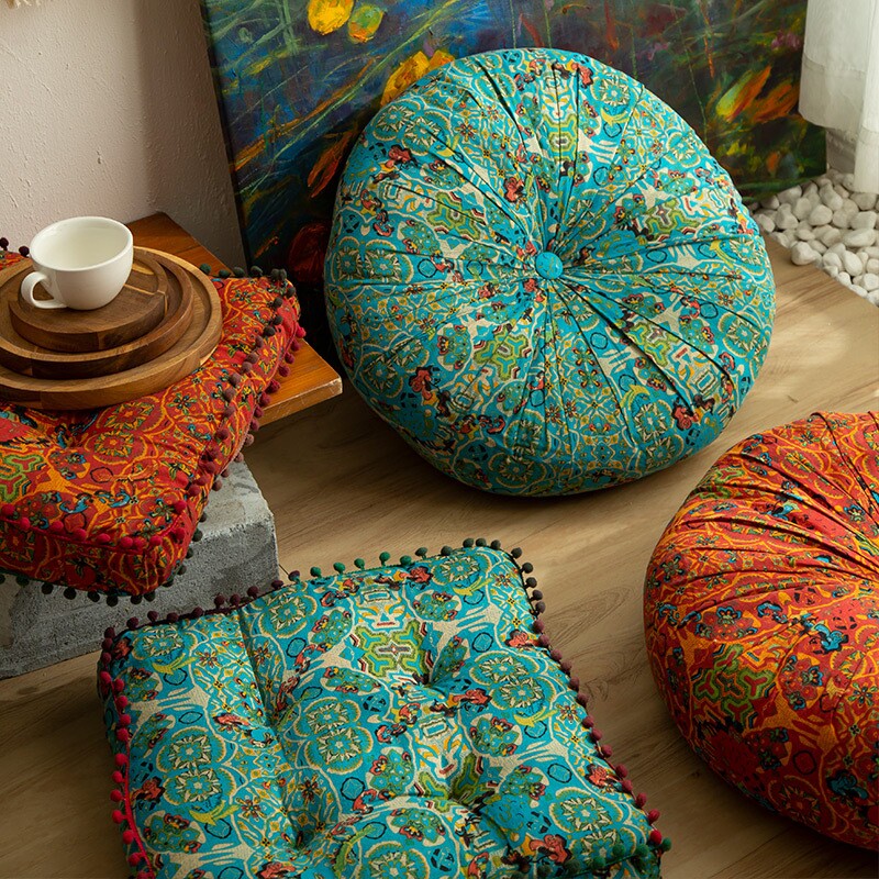 Cross-border cotton and linen cushions, thickened floor cushions, Moroccan bay window tatami mats, futon cushions that do not collapse