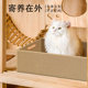 Semi-open disposable cat litter box ຫ້ອງນ້ໍາ cat ຊົ່ວຄາວ Portable folding cat ຂະຫນາດໃຫຍ່ລົດກາງແຈ້ງ double layer
