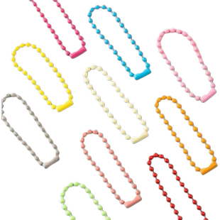 金属彩色珠链挂件链条配件diy吊牌链波珠链钥匙扣咕卡链挂链链子