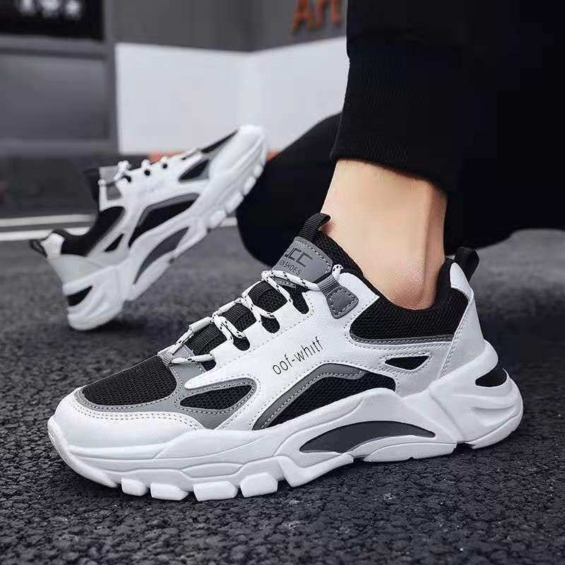 男鞋2025年新款春秋厚底老爹鞋男士网面透气休闲运动鞋时尚感百搭 4