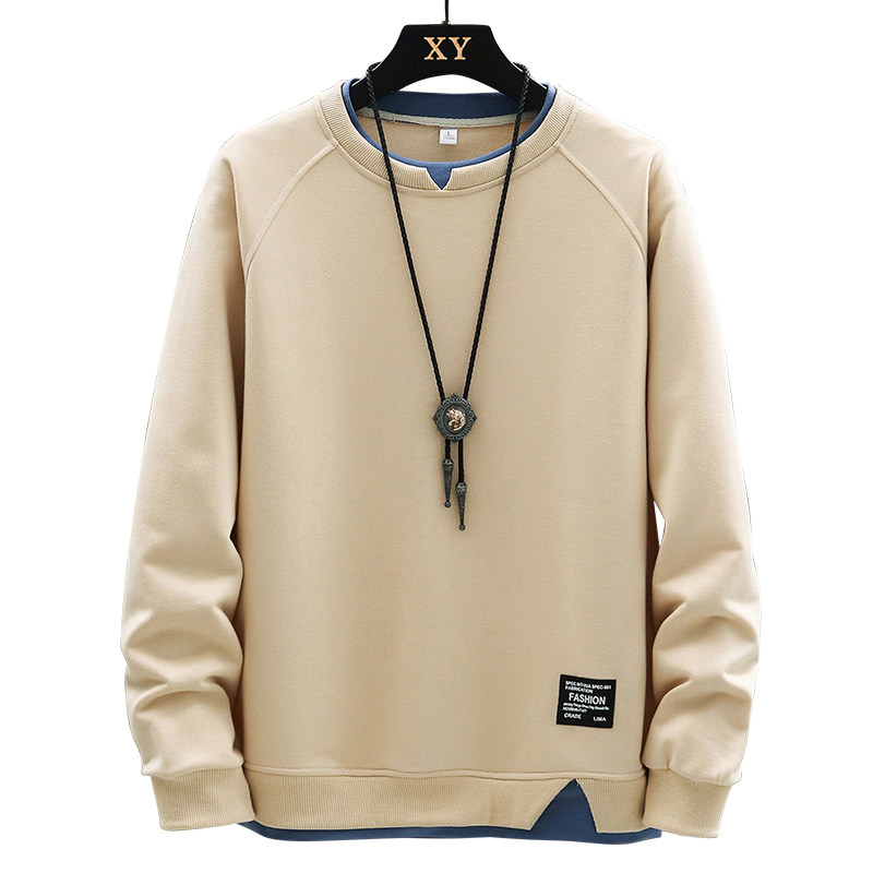 Langarm-T-Shirt Herrenpullover Herbstmode Marke American Loose Rundhals Herren Herbstkleid Herren Winter_voghion.com