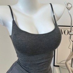 Pure Sexy Slim Back Small Camisole Top Vest Women's Inner and Outerwear Spring Bra with Breast Pads