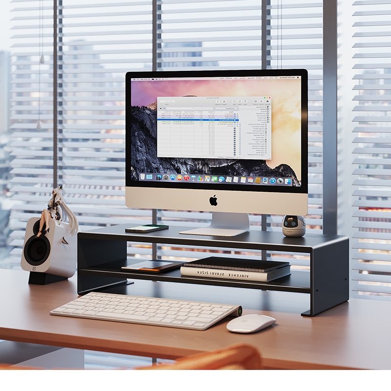 Desktop Computer Elevated Stand for Home Office Desk, No-Installation Iron Art Storage Rack, Monitor Base Metal Stand Desktop Computer Elevated Stand for Home Office Desk, No-Installation Iron Art Storage Rack, Monitor Base Metal Stand
