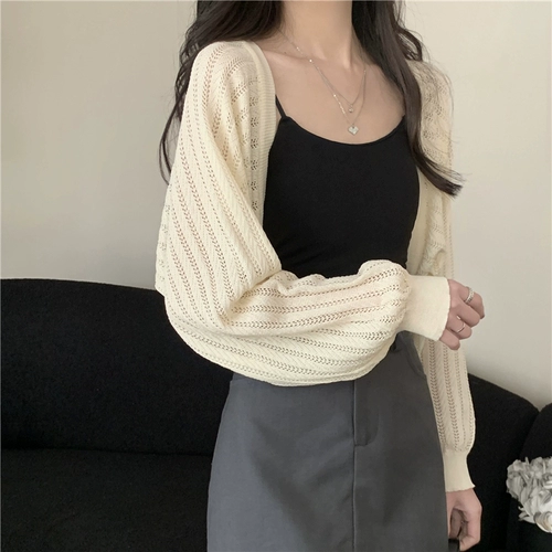 Летний кардиган, куртка, короткая майка, эффект подтяжки, защита от солнца, свободный крой