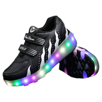 Heelys shoes for boys and girls Velcro high-top invisible four-wheel retractable roller shoes sports shoes