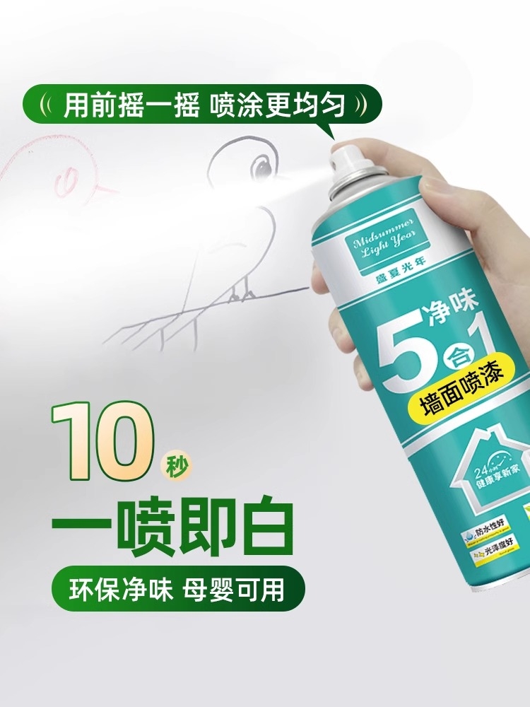 <!--墙面自喷漆补墙膏白墙家用白色修补翻新遮盖白墙壁修复油漆发霉-->