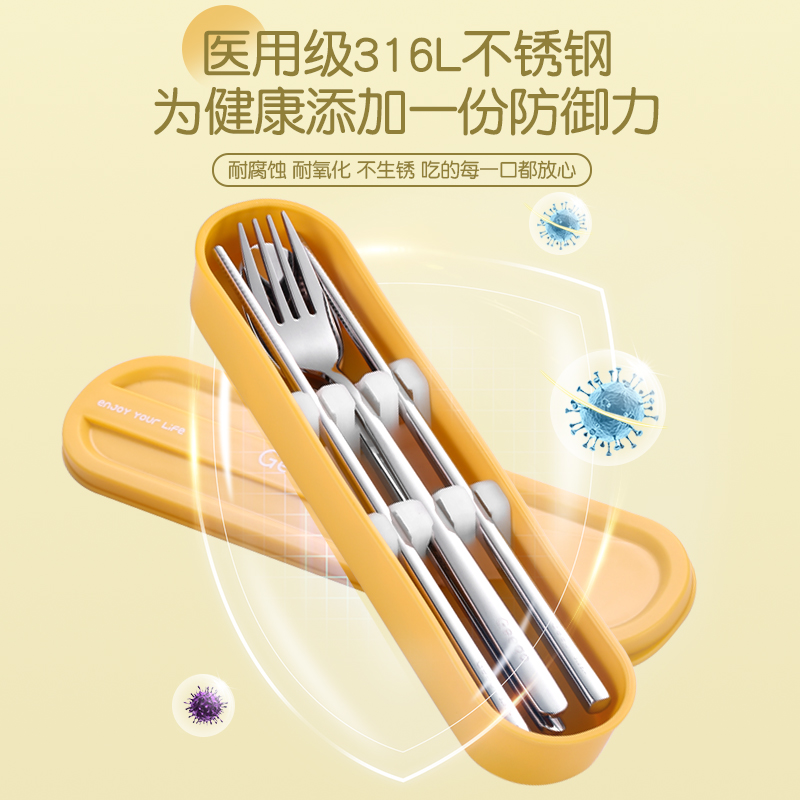 316不锈钢便携餐具：学生党必备，轻便卫生，吃遍天下都不怕！️