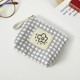 Mini waffle makeup bag coin wallet lipstick cosmetics portable ins style student Bluetooth headphone storage bag