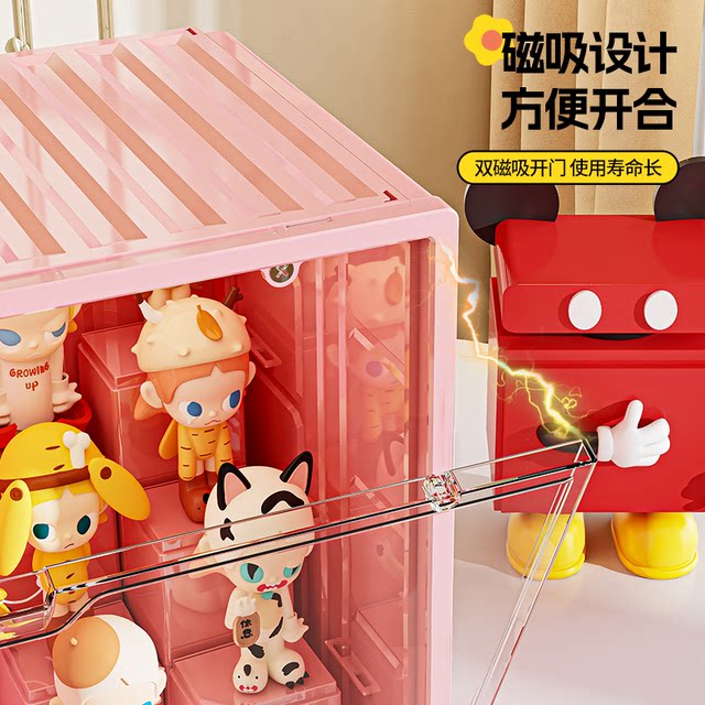 Blind box storage display rack dopamine doll model storage box dustproof building block doll figure display cabinet