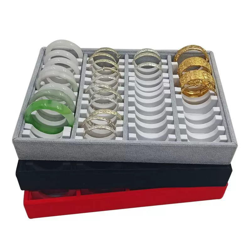 Bracelet jade, stand, ring, red black storage system, 40
