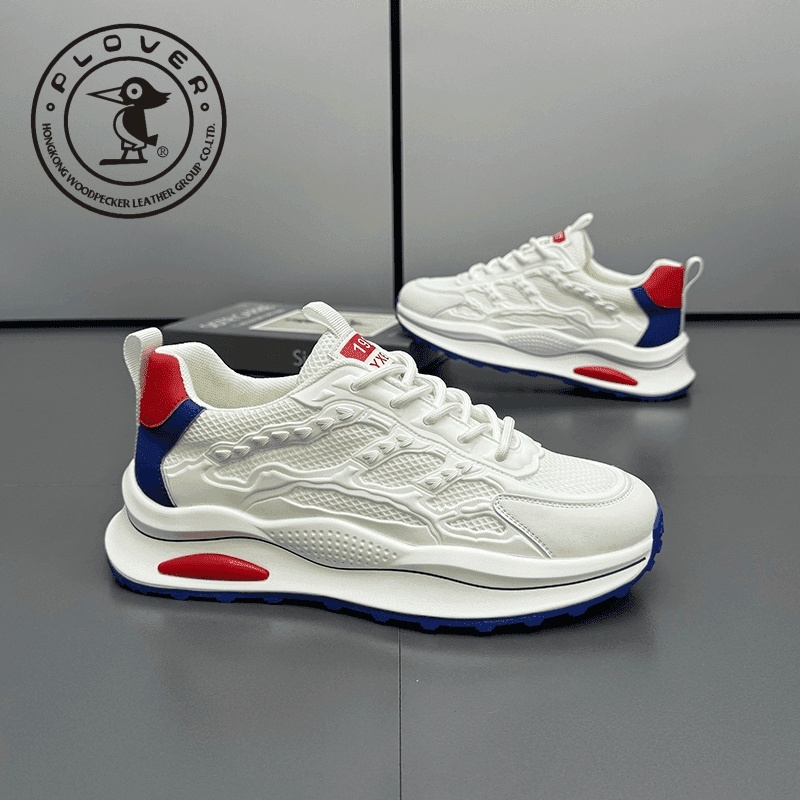 啄木鸟鞋子爆款男鞋夏季透气2024新款软底老爹鞋男网面运动休闲鞋