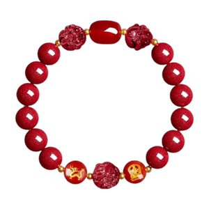 天然朱砂手串正品本命年手链女三合六合保平安转运珠男2024年礼物