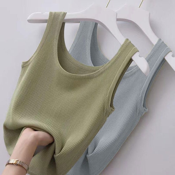 80-200 catties ice silk camisole women's summer outer wear inner bottoming shirt threaded large size slim sleeveless thin top