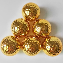Golden golf brand new electroplated gold ball gift golf golf competition double-layer golf ball not second-hand