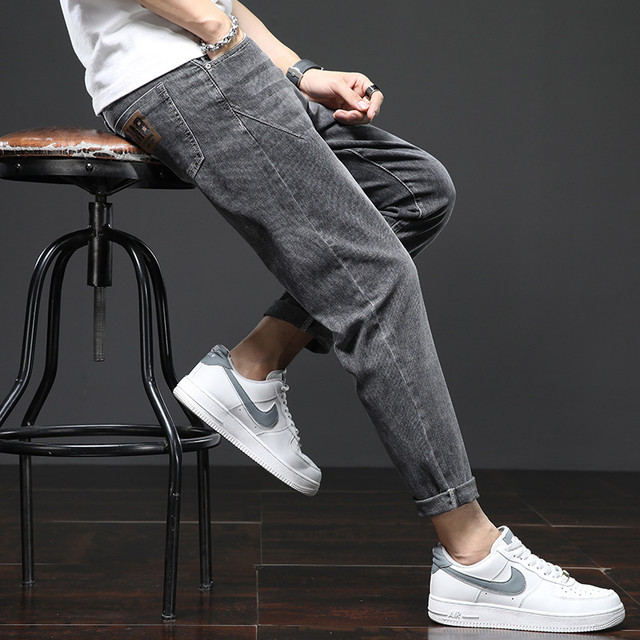 Spring jeans ຜູ້ຊາຍ trendy brandy loose straight casual 2024 spring and autumn new men's long pants men's pants ຕີນຂະຫນາດນ້ອຍ