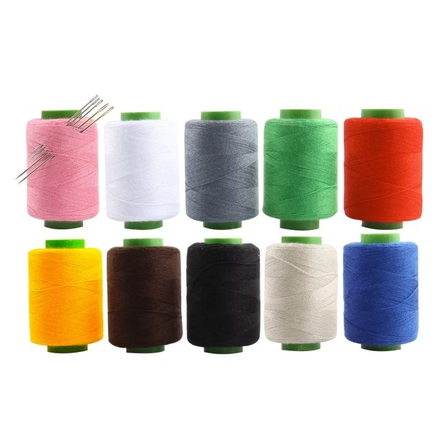 ສີຂອງຄົວເຮືອນ sewing thread ເຄື່ອງຈັກ threaded ມ້ວນຂະຫນາດນ້ອຍສີດໍາແລະສີຂາວປັດ thread ມື sewing ເຂັມ thread hand sewing box